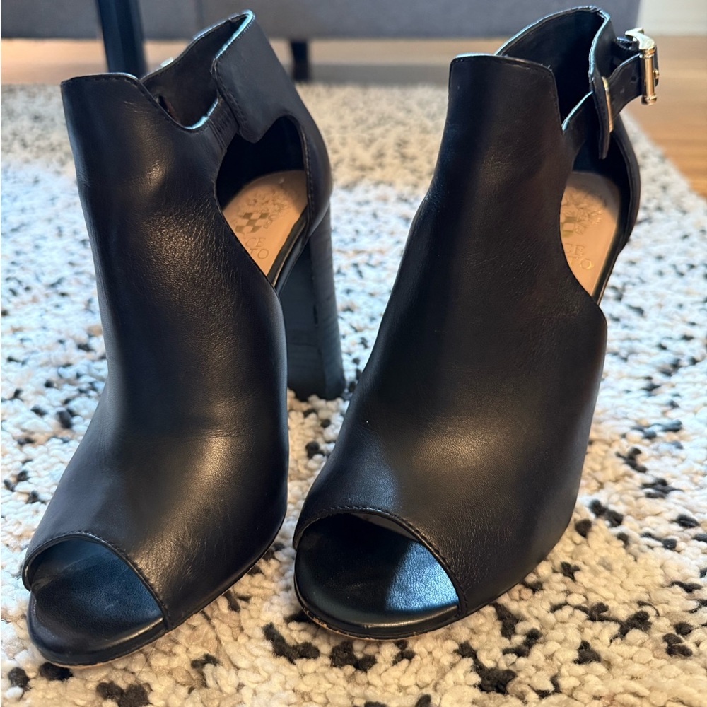 Elegant Black Peep-Toe Ankle Boots